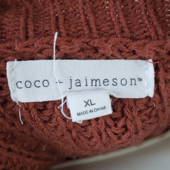 🚨Coco + Jaimeson Destructed Open Weave V-neck Cropped Sweater size Extra Large - Picture 4 of 8